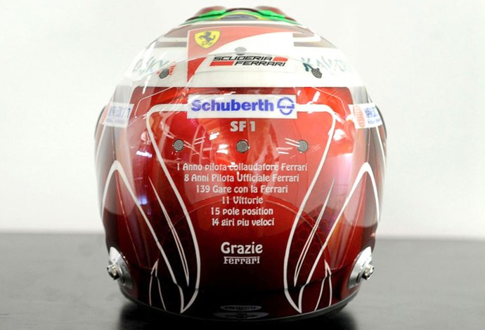 Capacete de despedida de Massa da Ferrari.